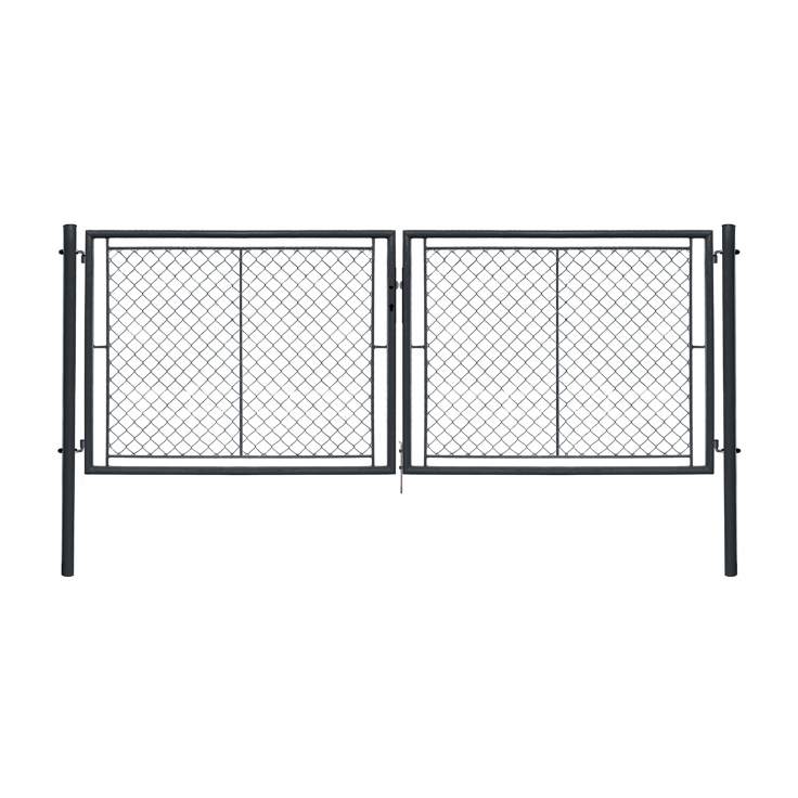 Dvoukřídlá brána IDEAL® II. poplastovaná (Zn + PVC) - rozměr 3605 × 1550 mm, barva antracit (RAL 7016)